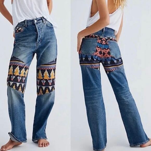 Free People Denim - Free People Rocky Mountain Straight Leg Jeans In Alpine Blue